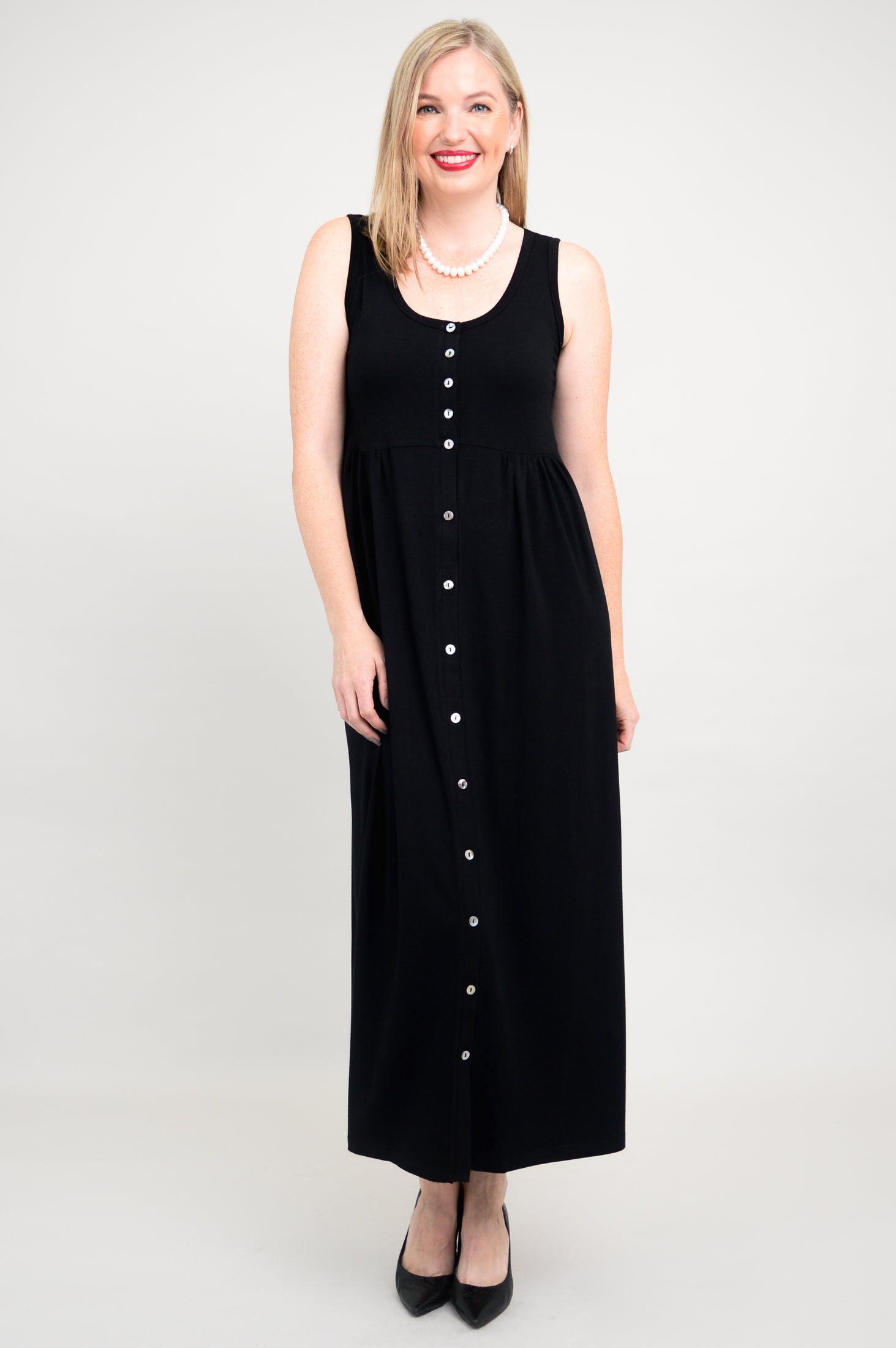 Liane Sleeveless Dress for Women - Soft Bamboo Fabric Summer Dress in Black | Perfect for Beach Vacations, Date Nights & Casual Outings