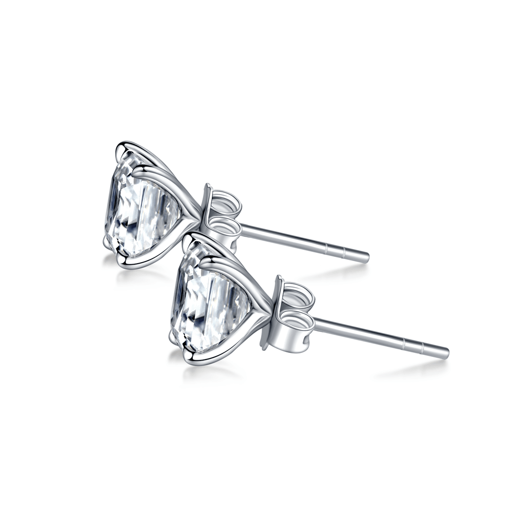 1 CT Asscher Cut Moissanite Stud Earrings for Women - Hypoallergenic Sterling Silver Earrings for Everyday Wear & Special Occasions