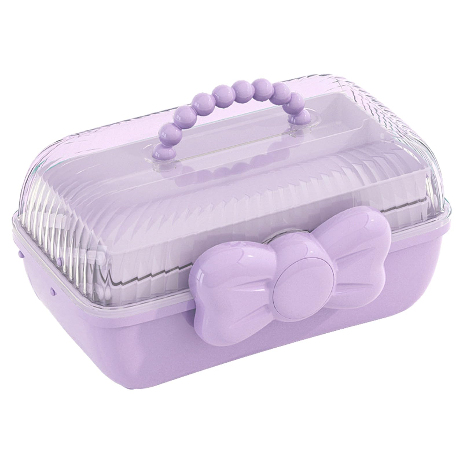 Stylish Plastic Hair Accessories Storage Box - Organizer for Hair Bows, Clips, Headbands & Jewelry | Perfect Gift for Baby Girls | Great for Nursery, Travel & Home Organization