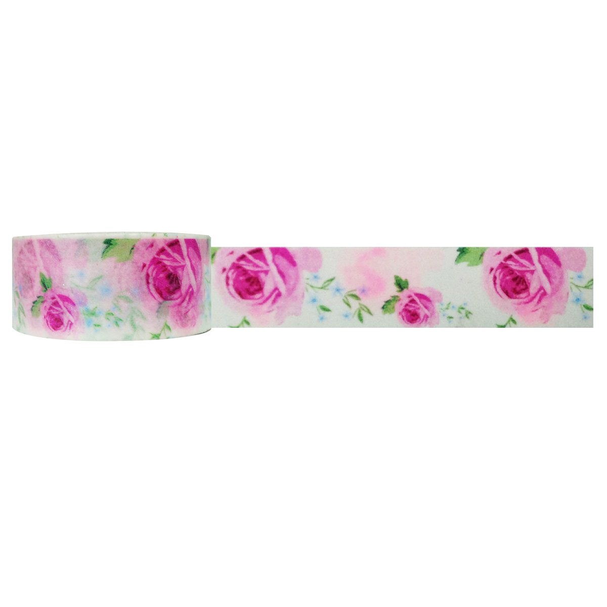 Wrapables Floral and Nature Washi Masking Tape - Sweet Rose Design for Scrapbooking, Journaling & DIY Crafts | Decorative Adhesive Tape for Gift Wrapping, Bullet Journals & Home Decor