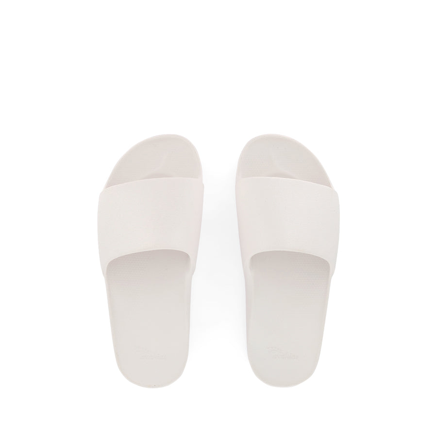 **Comfortable Arch Support Slides for Men & Women - White - Perfect for Home, Office & Relaxation**