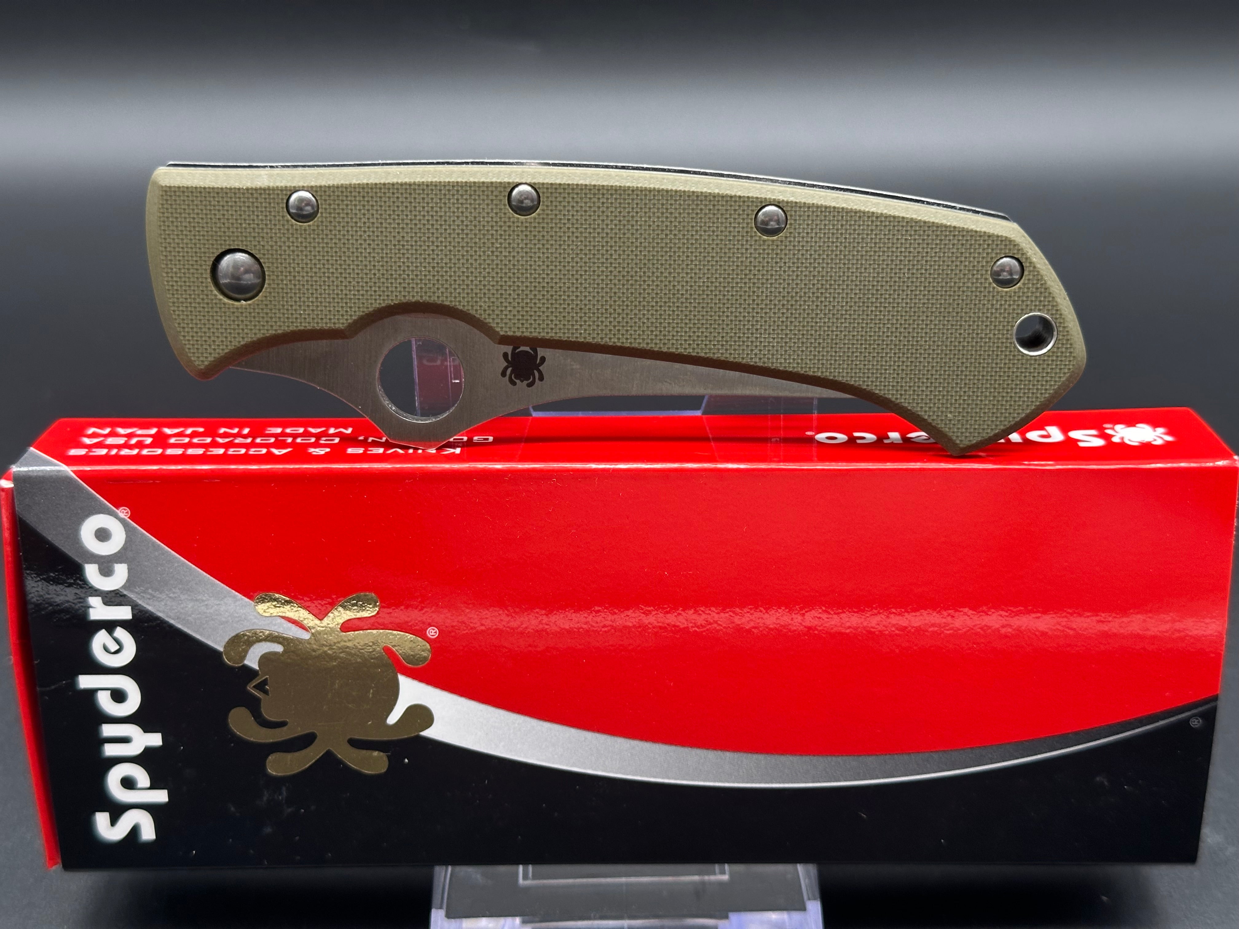 Spyderco Lum Tanto Folding Knife - BHQ Exclusive Tactical EDC Pocket Knife for Outdoor, Camping & Survival Use