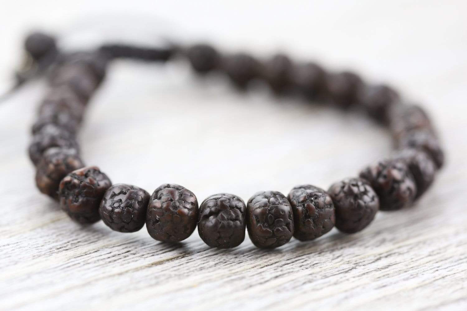 Authentic Aged Dark Rudraksha Bead Bracelet - 108+1 Mala Prayer Beads for Meditation, Yoga & Spiritual Protection - Handmade Hindu Buddhist Prayer Jewelry for Men & Women