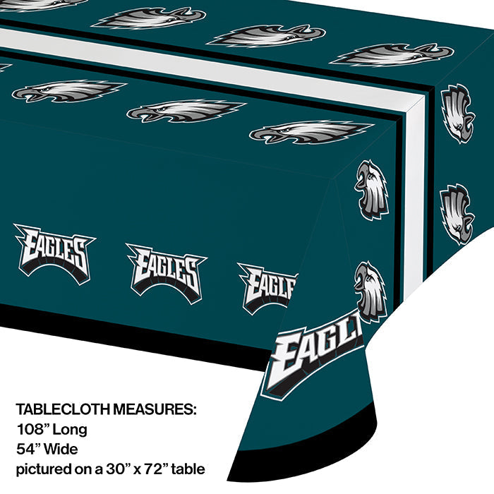 12-Piece Bulk Philadelphia Eagles Table Covers - Waterproof NFL Party Decorations for Game Day, Tailgating & Sports Events