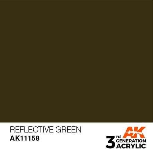 AK Interactive AK11158 Reflective Green Acrylic Paint 17ml - 3rd Gen Premium Model Paint for Miniatures, Military Models & Dioramas - Perfect for Scale Modeling, Wargaming & DIY Crafts