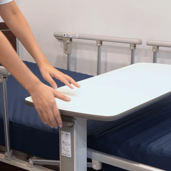 Premium Overbed Table by Paramount Bed Japan - Adjustable Height Hospital Bed Tray for Eating, Working & Reading - Ideal for Patients, Elderly & Home Care Use