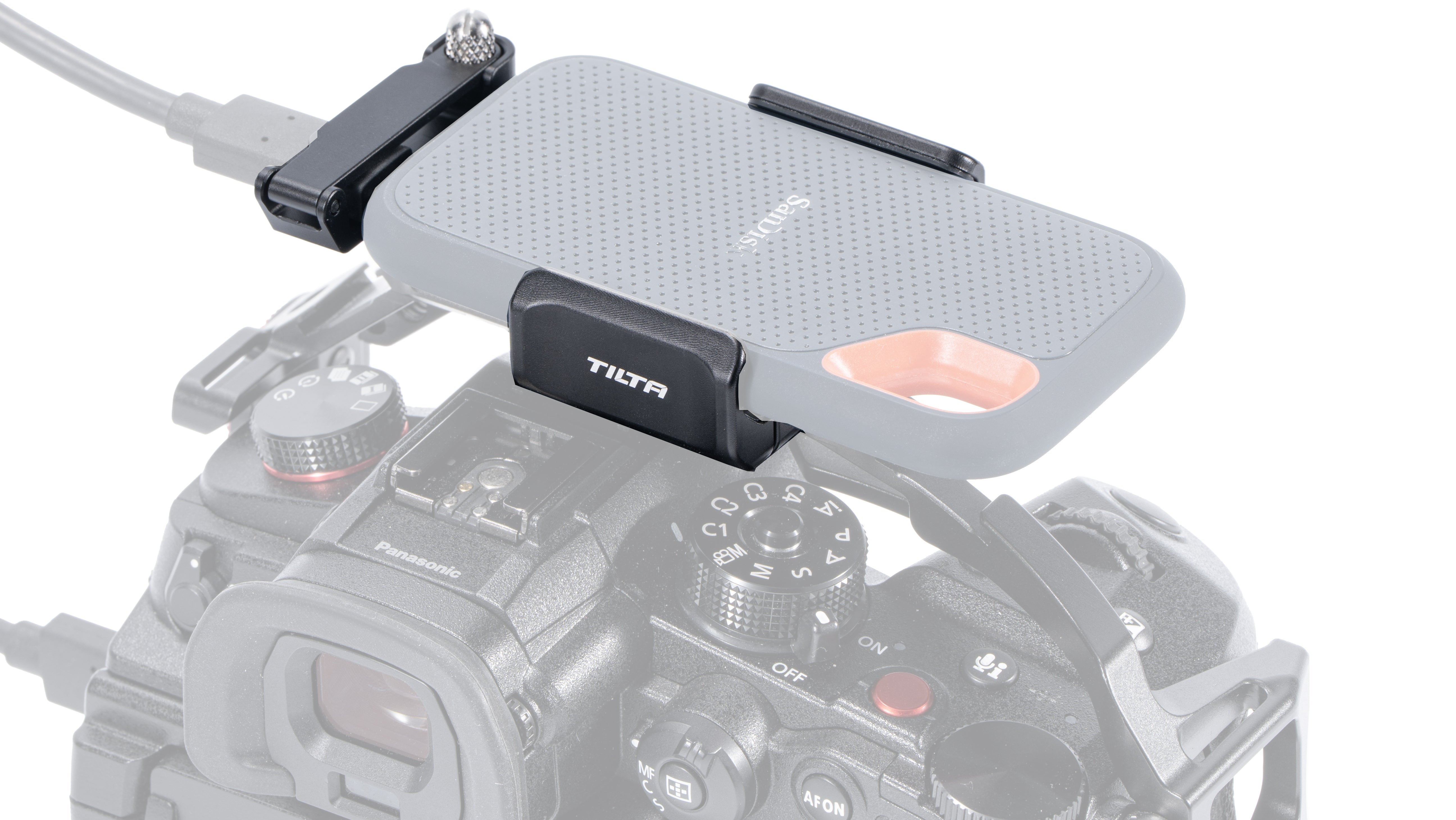 Tilta Universal SSD Drive Holder Type I – Black | Compatible with Samsung T5/T7, Sandisk Extreme | Secure Mount for Filmmaking & Photography
