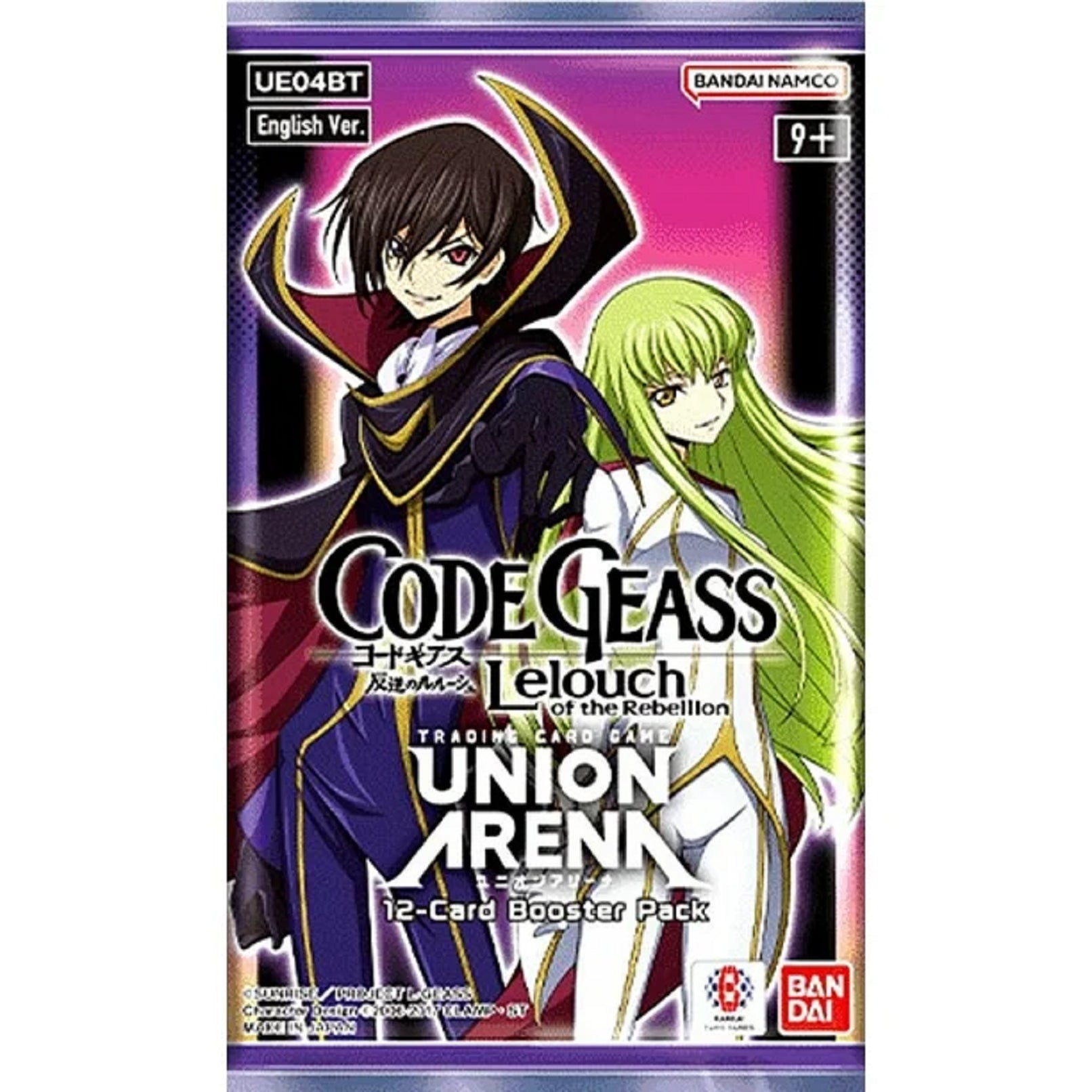 Bandai Union Arena TCG Code Geass: Lelouch of the Rebellion Booster Pack - 12 Trading Cards | Anime Collectible Card Game for Fans & Players | Perfect for Battles, Tournaments & Display
