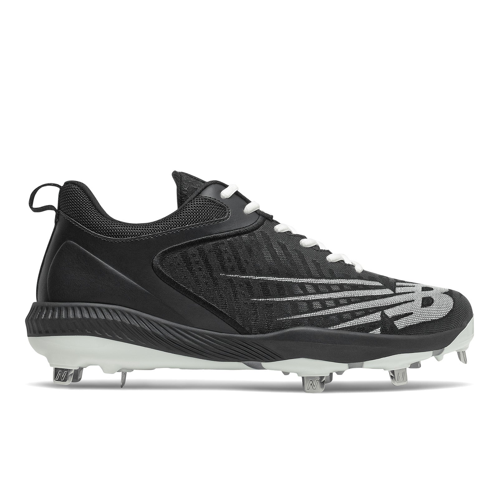 New Balance FuelCell 4040v6 Black & White Low Metal Cleats for Men - Lightweight Soccer Cleats with Enhanced Traction for Football & Turf Games