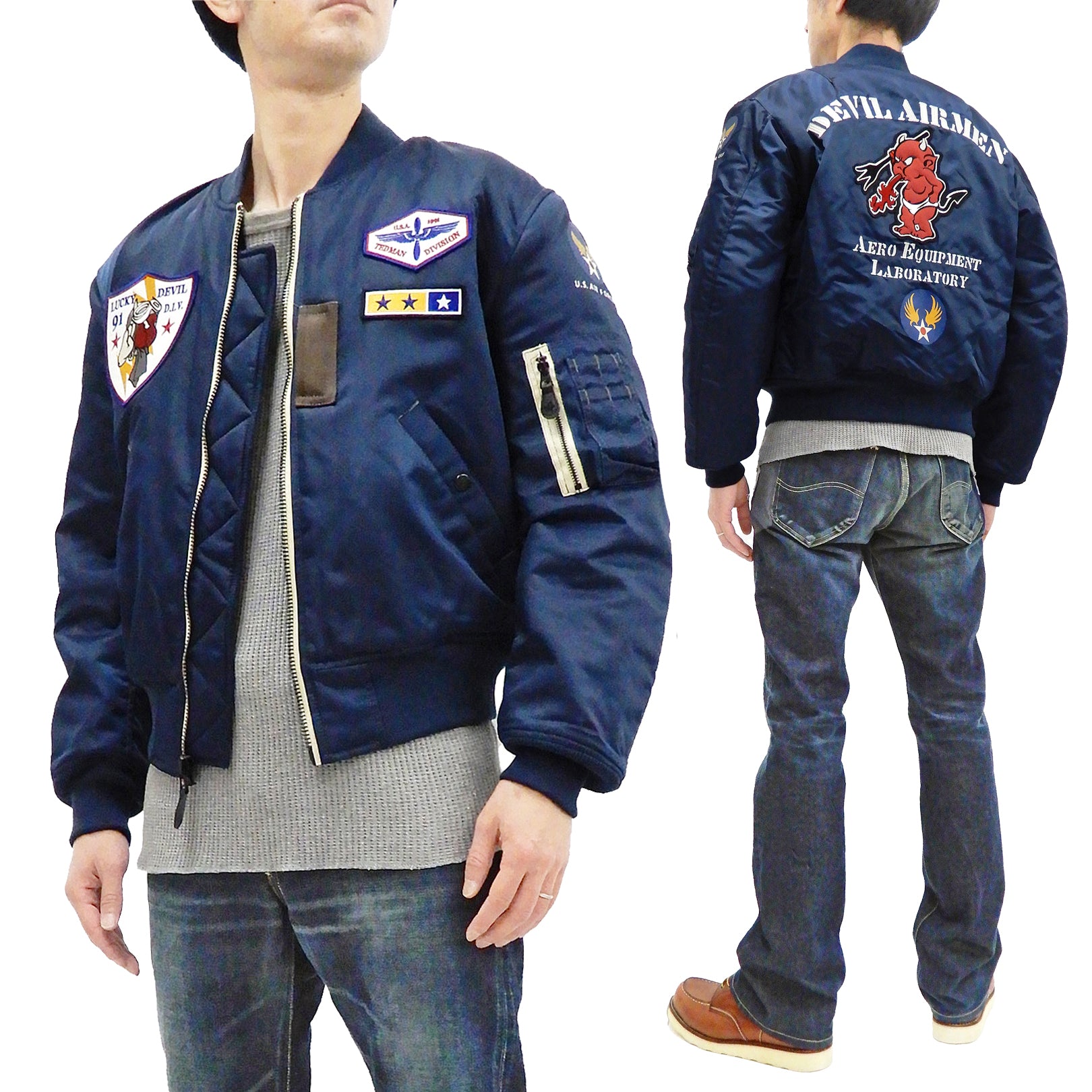 Tedman MA-1 Flight Jacket for Men | Custom MA1 Bomber Jacket with Patch Embroidery | TMA-580 Dark Blue | Perfect for Aviation Enthusiasts & Streetwear Fashion