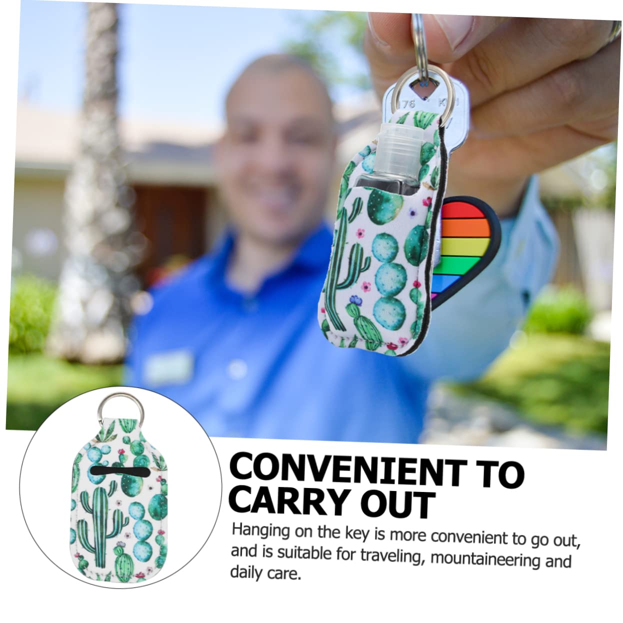 Alipis Cute Hand Sanitizer Dispenser Bottle Cover - Travel Size Perfume Bottle Protector Set with Keychain - Perfect for Travel, Gym, Office & Daily Use
