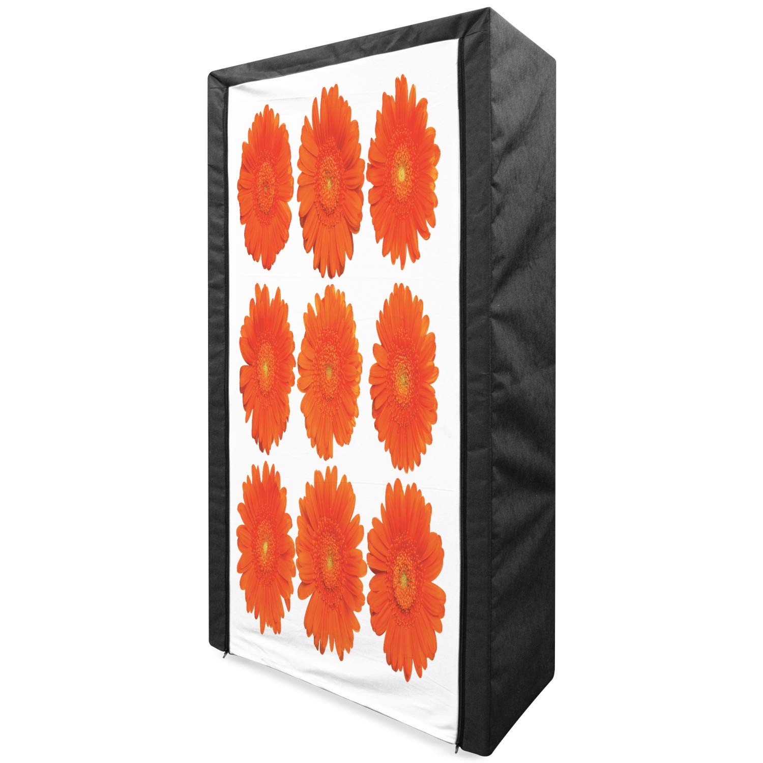 Ambesonne Orange Portable Fabric Wardrobe with Shelves - 33.5