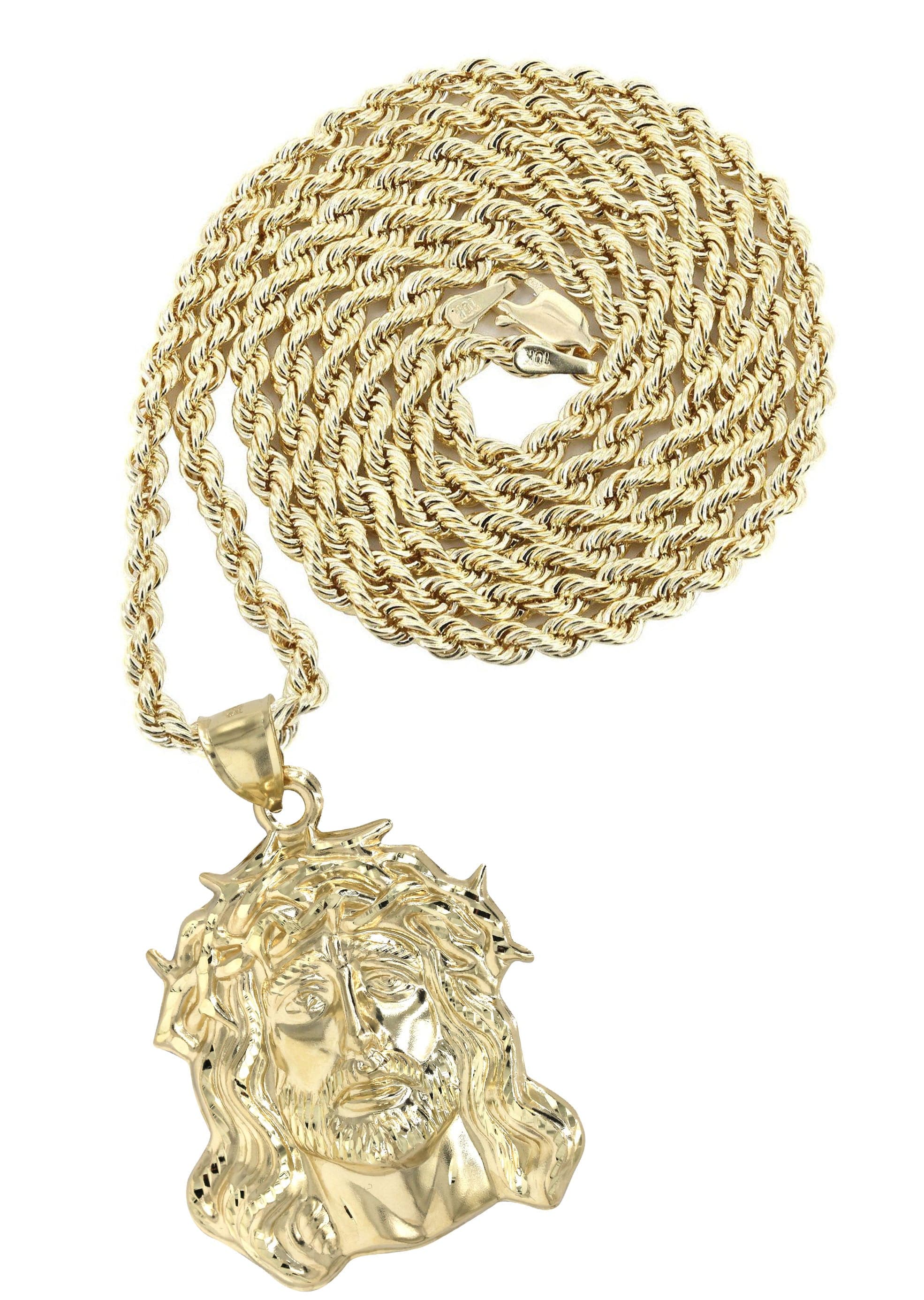 10K Yellow Gold Jesus Piece Necklace - 19 Grams Religious Pendant for Men & Women | Perfect for Church, Gifts & Everyday Wear