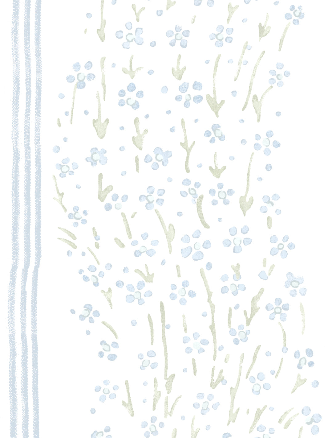 Nathan Turner Hillhouse Floral Ditsy Wave Stripe Wallpaper - Blue Green Pattern for Living Room, Bedroom & Home Decor