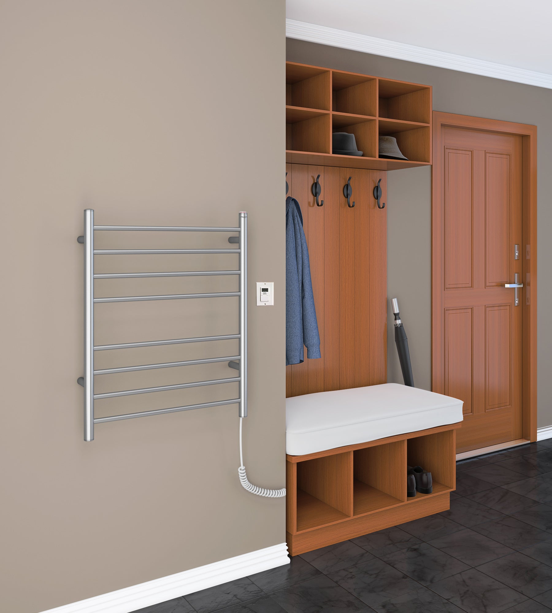 Prestige Dual 8 Bar Hardwired & Plug-in Stainless Steel Towel Warmer with Timer - Perfect for Bathroom, Spa, and Luxury Home Use