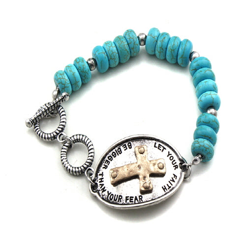 Cross Toggle Bracelet for Women - Adjustable Silver & Gold Jewelry for Everyday Wear, Gift Giving & Special Occasions