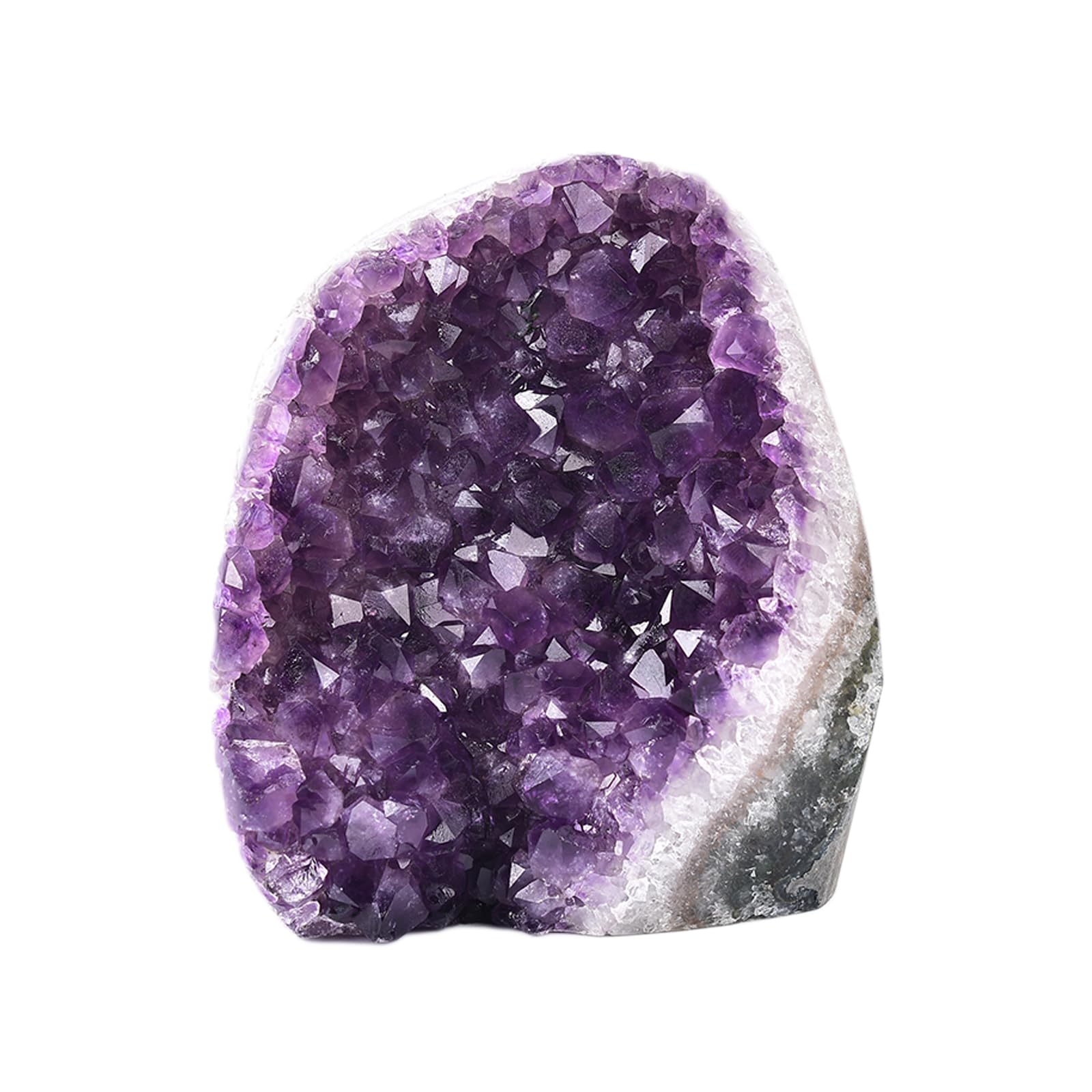 Premium JIC Gem Class B Grade Deep Purple Uruguay Amethyst Cluster - Natural Amethyst Geode Rock with Polished Base (2-3 lbs) - Perfect for Home Decor, Meditation Spaces & Crystal Healing Collections