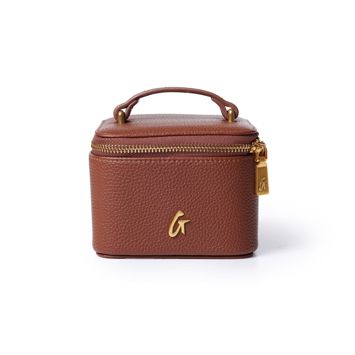 Pebble Jewelry Box - Brown Leather Jewelry Organizer for Travel & Home Storage | Compact Jewelry Case for Necklaces, Rings & Earrings