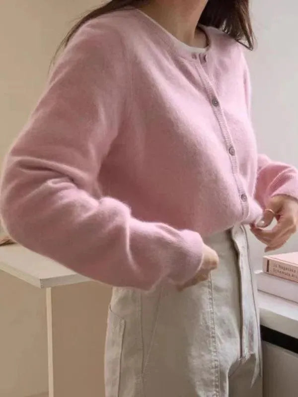Women's Round Neck Layered Cardigan Sweater - Soft & Stylish Knit Pullover for Casual Wear, Office & Fall Outfits