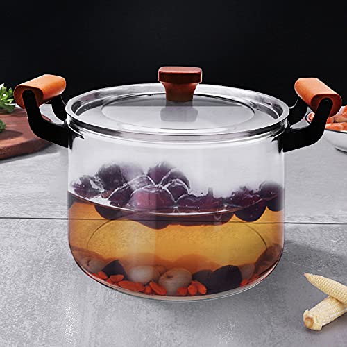 6L Heat Resistant Glass Saucepan with Lid - Microwave, Oven & Refrigerator Safe - Perfect for Cooking Soup, Noodles, Milk & Baby Food on Electric, Ceramic & Induction Stoves