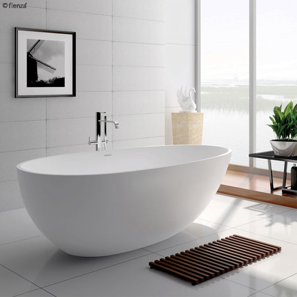 Fienza Bahama 1700mm Freestanding Bathtub - Matte White Stone Finish for Modern Bathrooms | Perfect for Spa-Like Relaxation & Luxury Home Decor