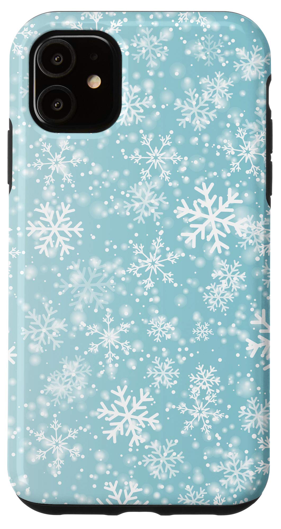 iPhone 11 Christmas Phone Case - Snowflake Blue Winter Design Protective Cover | Perfect Holiday Gift for Friends & Family | Ideal for Winter Travel, Office Use & Daily Protection