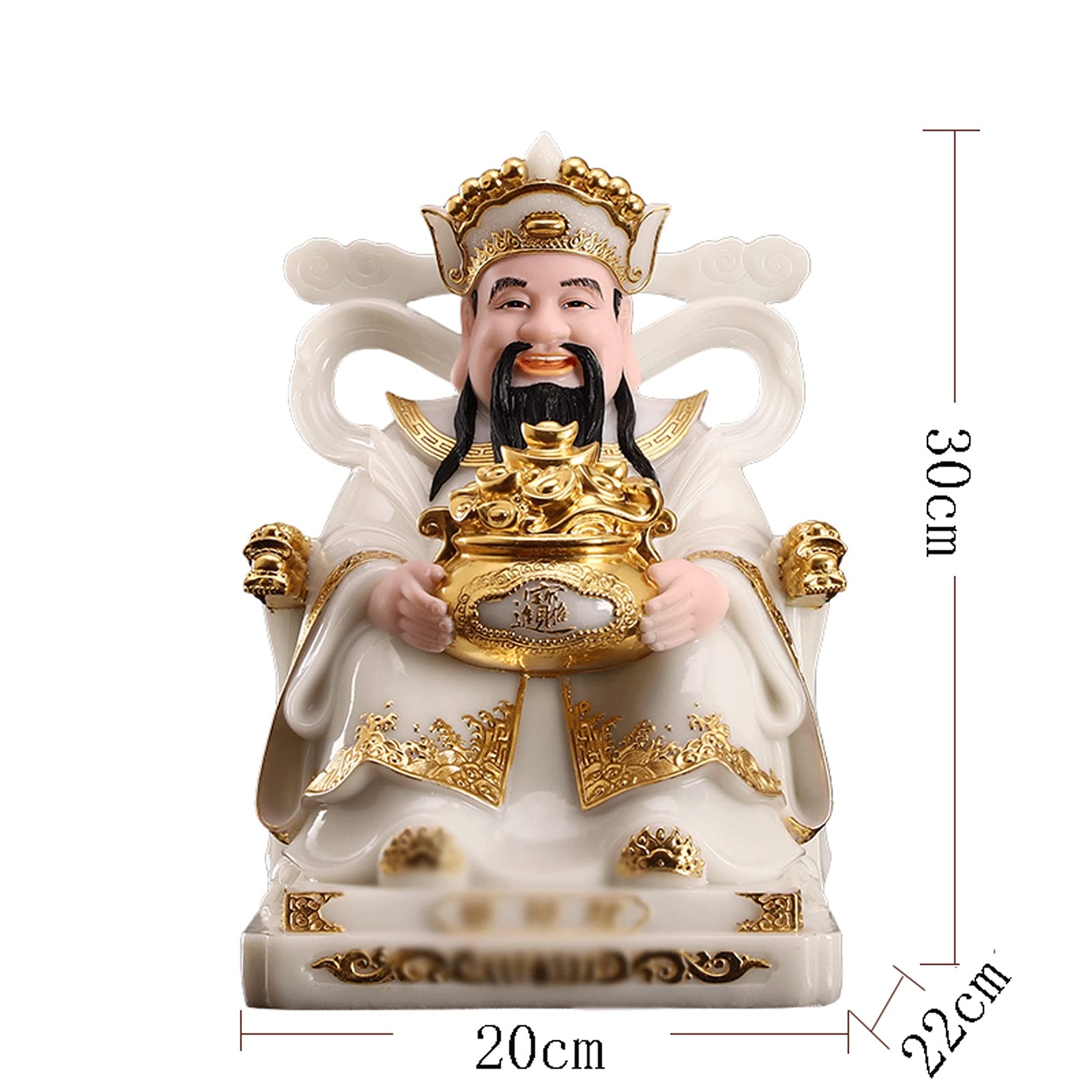 Lucky Buddha Statue for Home Decor - Feng Shui Wealth God Figurine with Money Symbol for Good Fortune | Perfect for Living Room, Office & Meditation Space