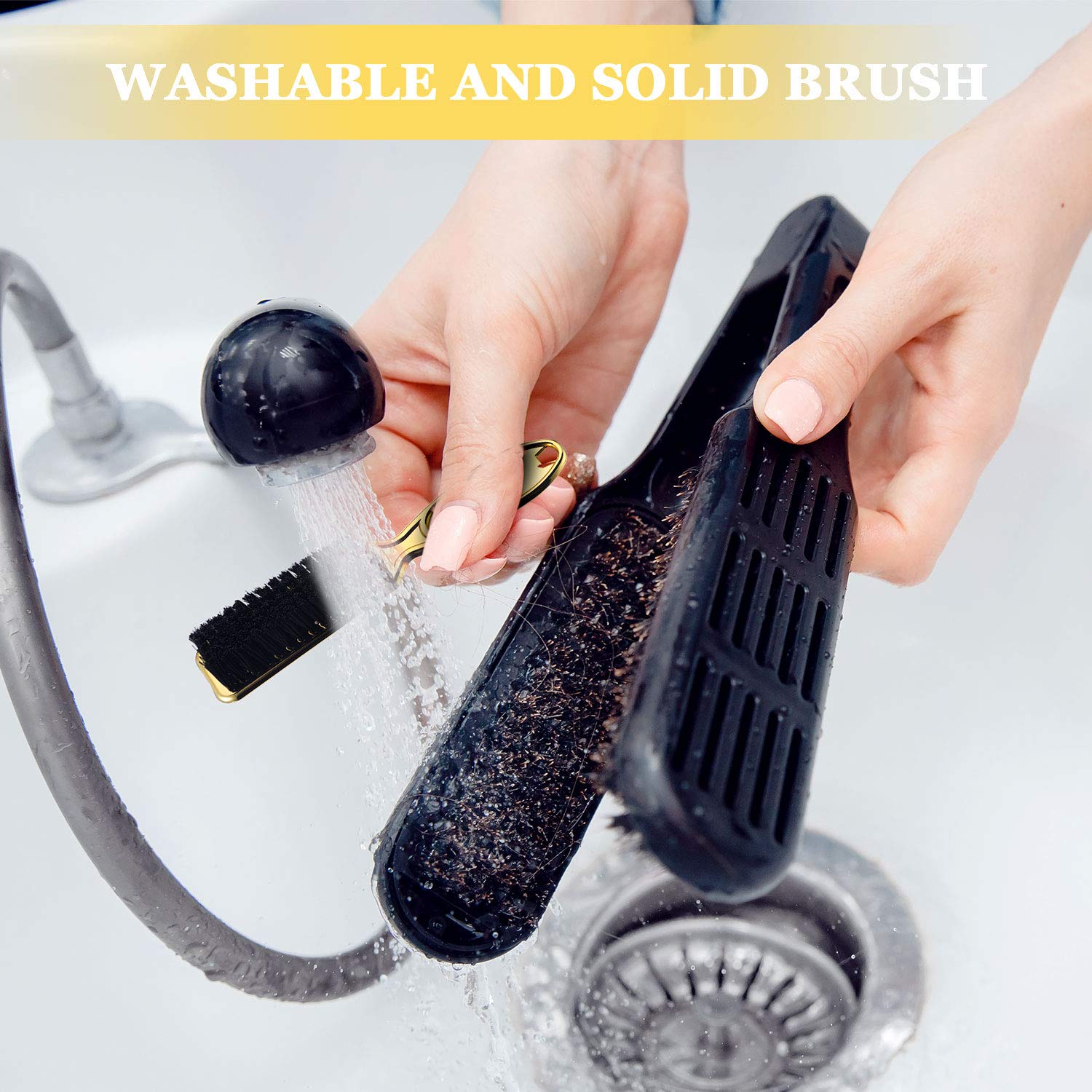 3 Pack Hair Clipper Cleaning Brushes - Nylon Bristle Barber Trimmer & Nail Brush Tool (Gold) | Perfect for Salon, Home Grooming & Pet Clipper Maintenance