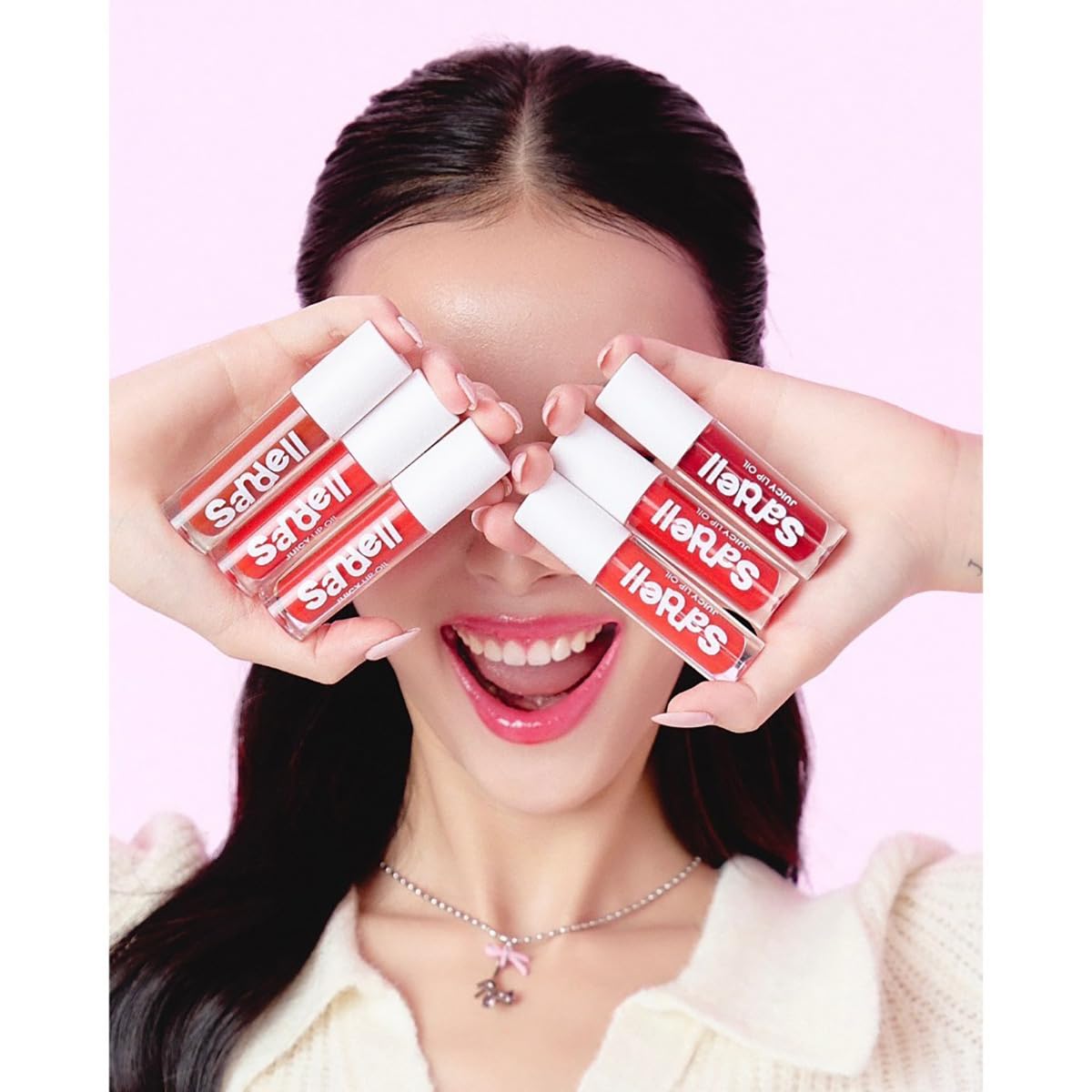 Tuesday Nourish Moisturizing Juicy Lip Oil Set - Shade #02 Sandell | 6 Hydrating Lip Glosses for Smooth, Plump Lips | Perfect for Daily Moisture & Night Care | Beautygoodshop Free Gifts Included