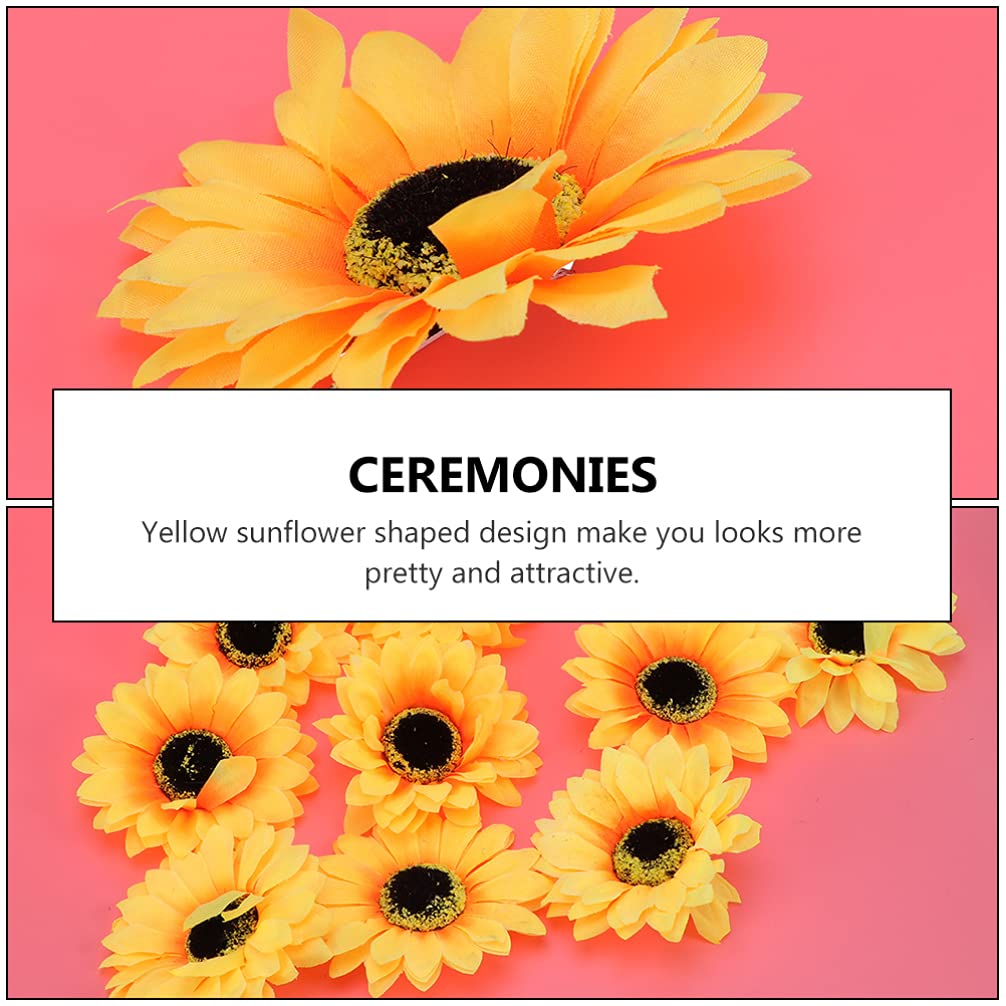 Beaupretty 10Pcs Sunflower Hair Clips - Alligator Flower Hairpins with Alloy Yellow Sunflowers for Women & Girls - Perfect for Beach, Summer, Wedding, Vacation & Everyday Hair Accessories