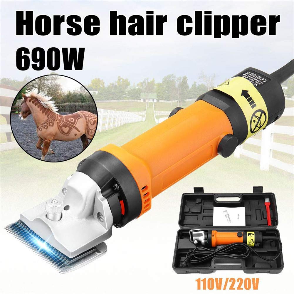 Professional 690W Heavy Duty Electric Horse Hair Clipper - 6-Speed Adjustable Low Vibration Equine Shears for Pet & Livestock Grooming | Perfect for Show Horses, Farm Animals & Veterinary Use