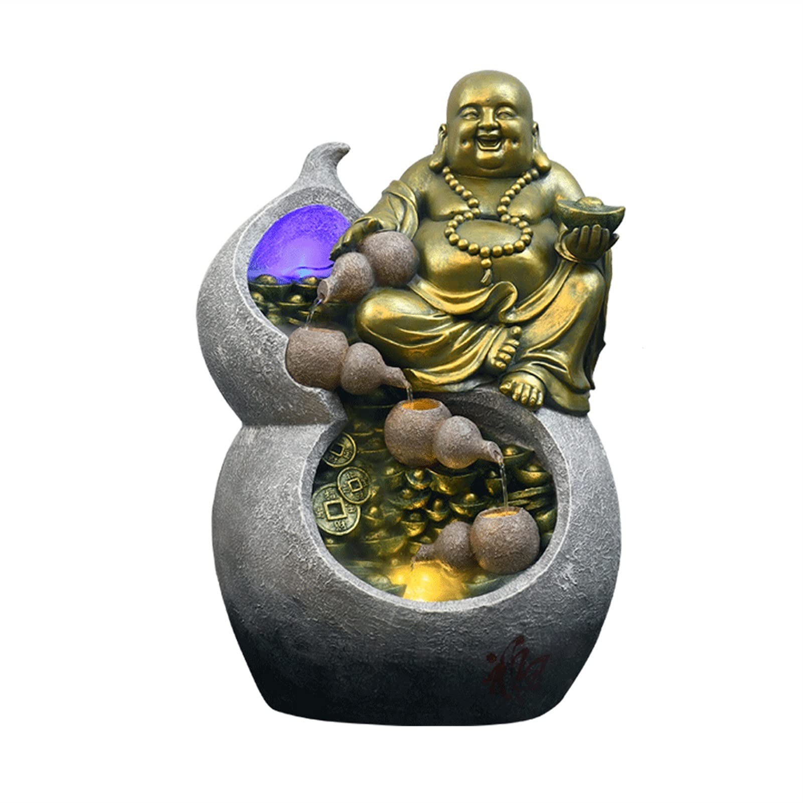 TOMYEUS Buddha Tabletop Water Fountain - Indoor Zen Waterfall with Circular Flow for Feng Shui, Meditation & Relaxation | Perfect Home & Office Decor, Unique Gift Idea for Stress Relief & Positive Energy