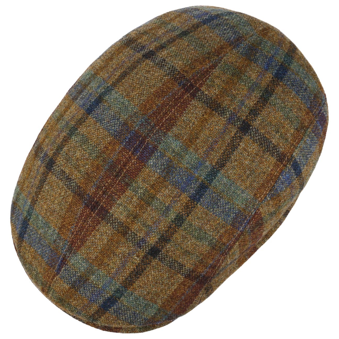 Lennart Check Shetland Flat Cap by Mayser - Classic Wool Men's Hat for Outdoor Activities & Casual Wear