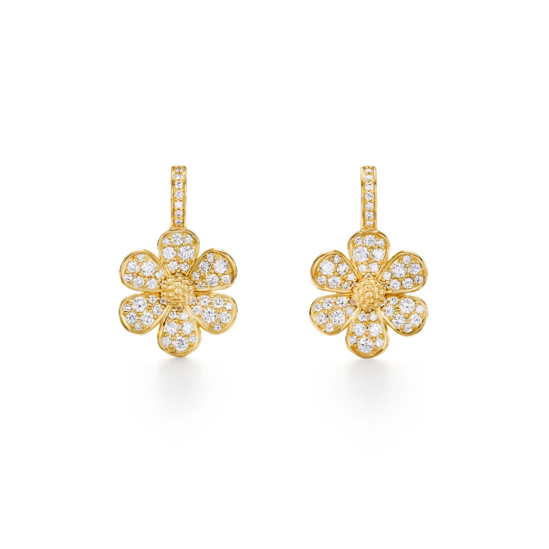 Temple St. Clair Snow Flower Earrings - 18K Gold Plated Floral Dangle Earrings for Women, Elegant Gift for Wedding, Anniversary & Special Occasions