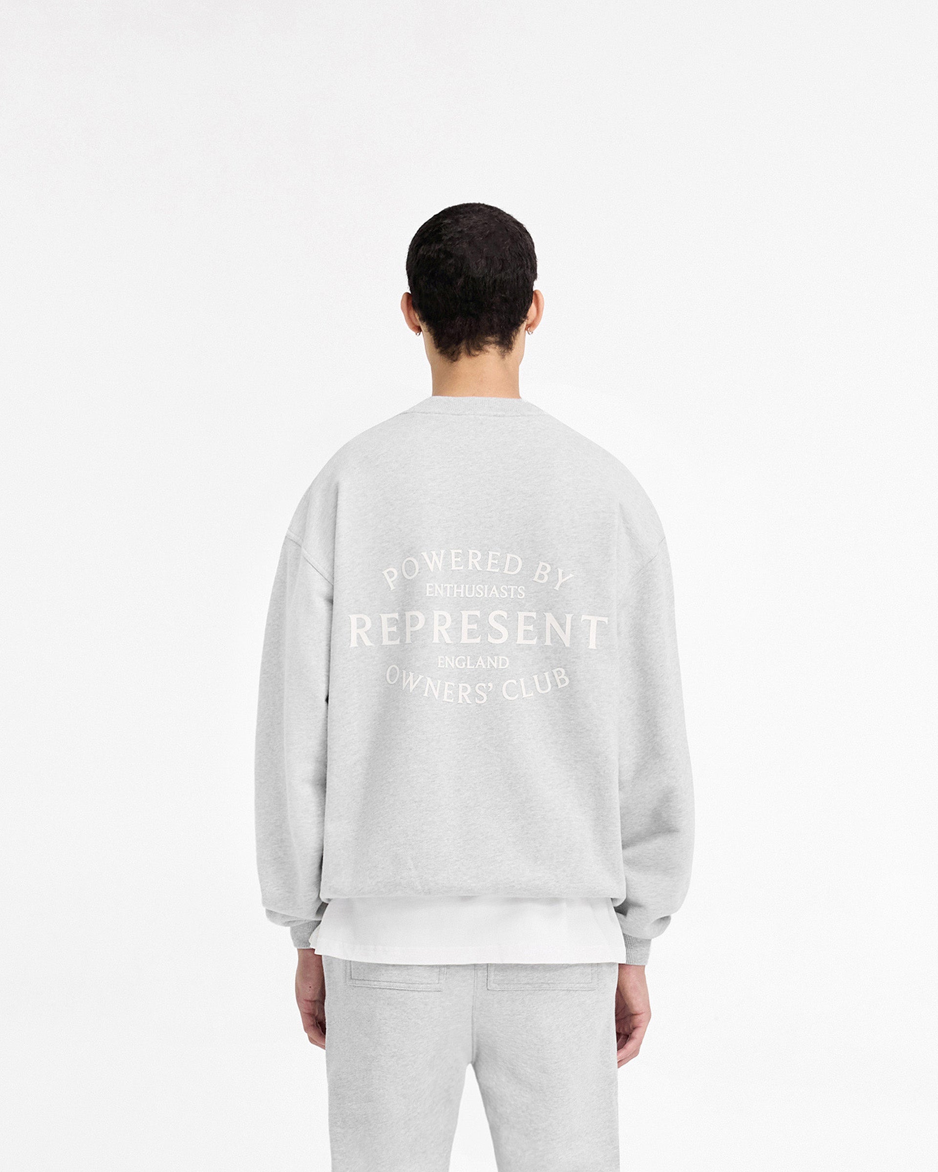 Represent Owners Club Stamp Sweater - Ash Grey | Premium Streetwear Pullover for Men & Women | Perfect for Casual Outfits, Street Style & Winter Layering