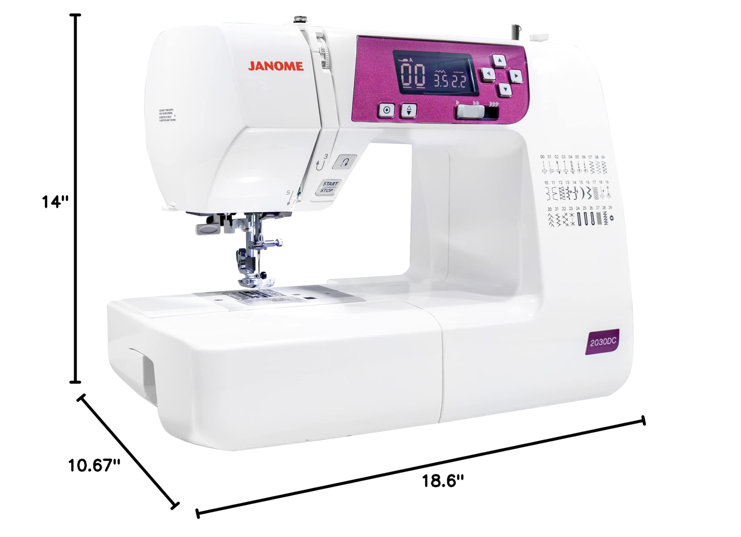 Janome 2030DC-G Computerized Sewing Machine with 30 Built-in Stitches - Perfect for Quilting, Dressmaking & Home DIY Projects