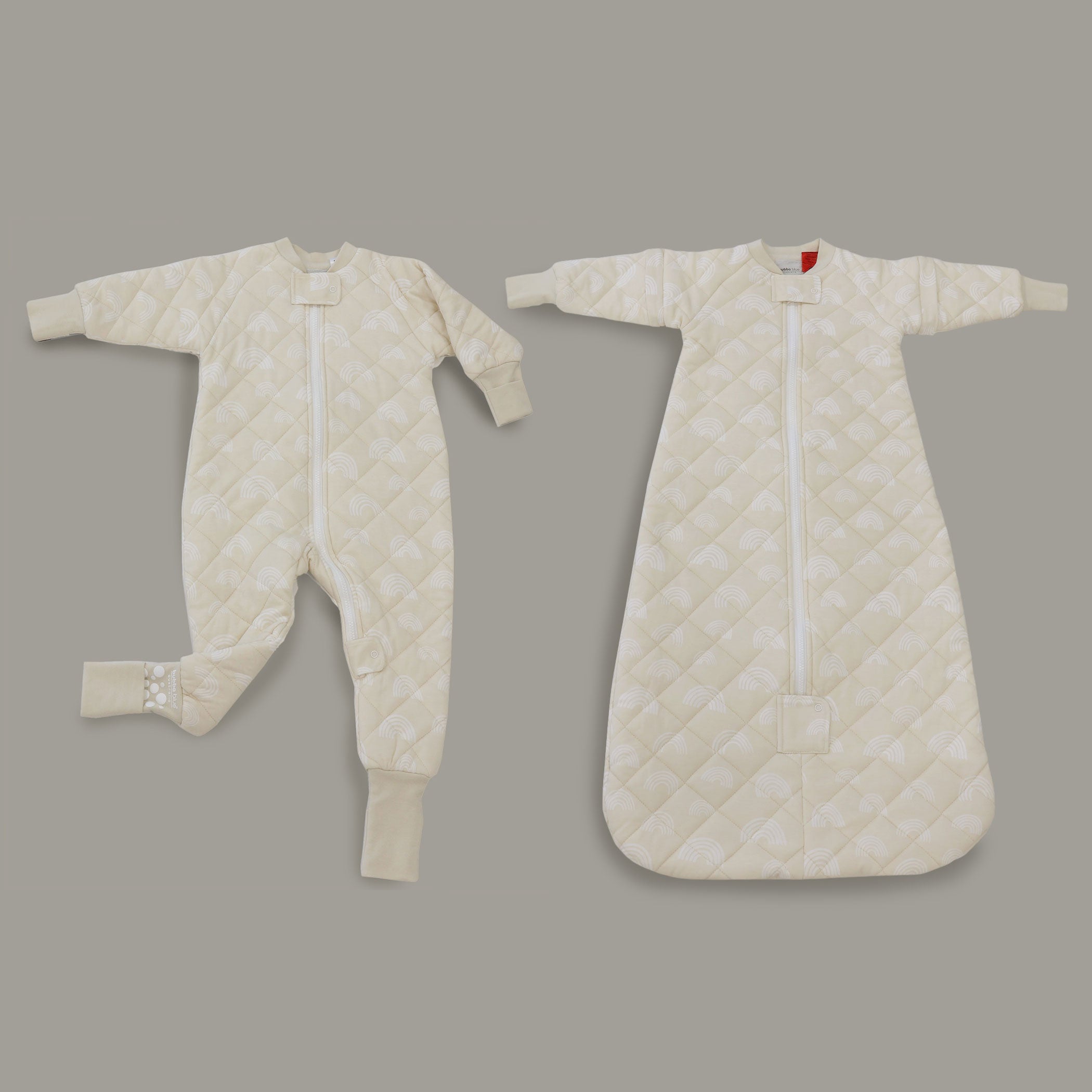 Nordic 2.5 TOG & 3.5 TOG Baby Sleep Suit and Convertible Sleep Bag Bundle - Sand Color - Perfect for Newborns and Toddlers in All Seasons