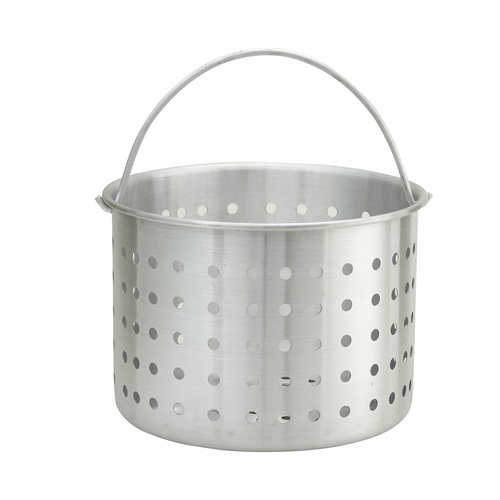 Winco 60 Qt Aluminum Steamer Basket - Large Commercial Grade Cooking Pot Insert for Seafood, Vegetables & Dumplings - Perfect for Restaurants, Catering & Home Kitchens