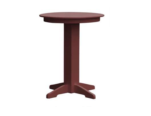 A & L Furniture Round Bar Table with Free 2 Umbrella Holes - Perfect for Patio, Deck, Poolside & Outdoor Dining