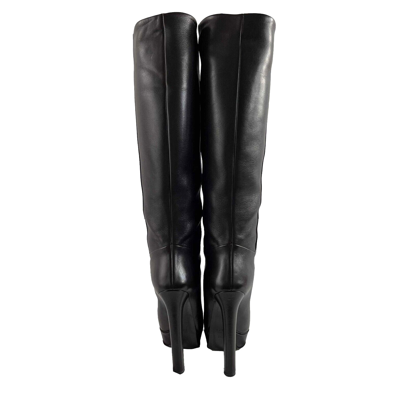 Gucci Leather Platform Knee High Boots for Women - Size IT 35.5 / US 5.5 - Brown Luxury Fashion Boots - Perfect for Fall Winter Outfits, Parties & Date Nights