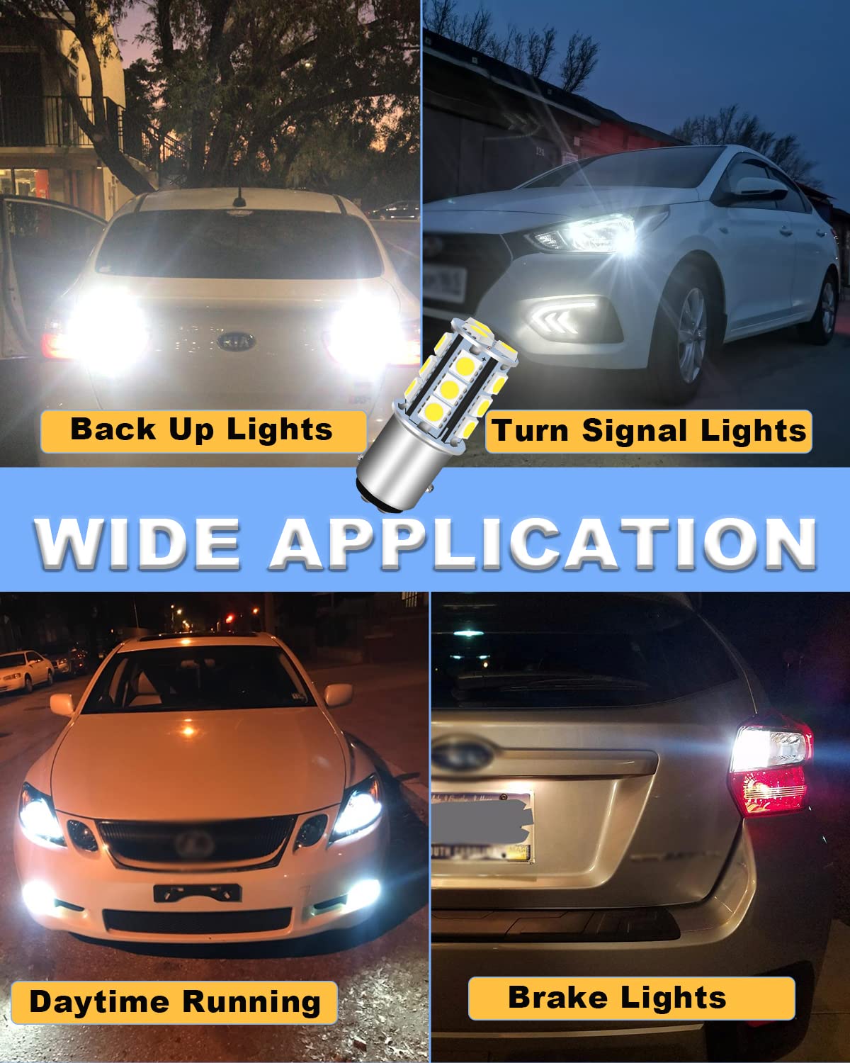 UNXMRFF 1157 2057 BAY15D LED Bulbs - Super Bright 5050 18-SMD White Light - Direct Replacement for Car Tail Brake Lights, Reverse Backup Lights, Parking & Daytime Running Lights (Pack of 10) - Perfect for Night Driving, Enhanced Safety & Vehicle Customization