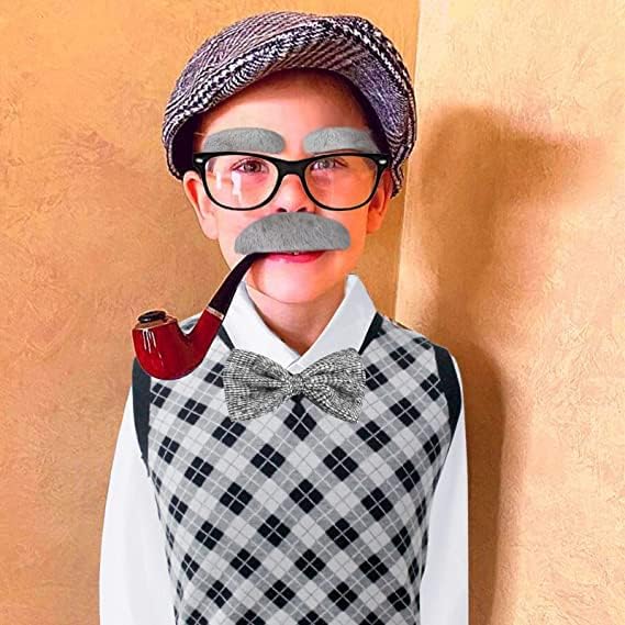 ATTBEA Old Man Costume for Kids - 100 Days of School Outfit with Hat & Glasses | Funny Dress Up for Boys, Halloween Costume, School Play, and Themed Parties