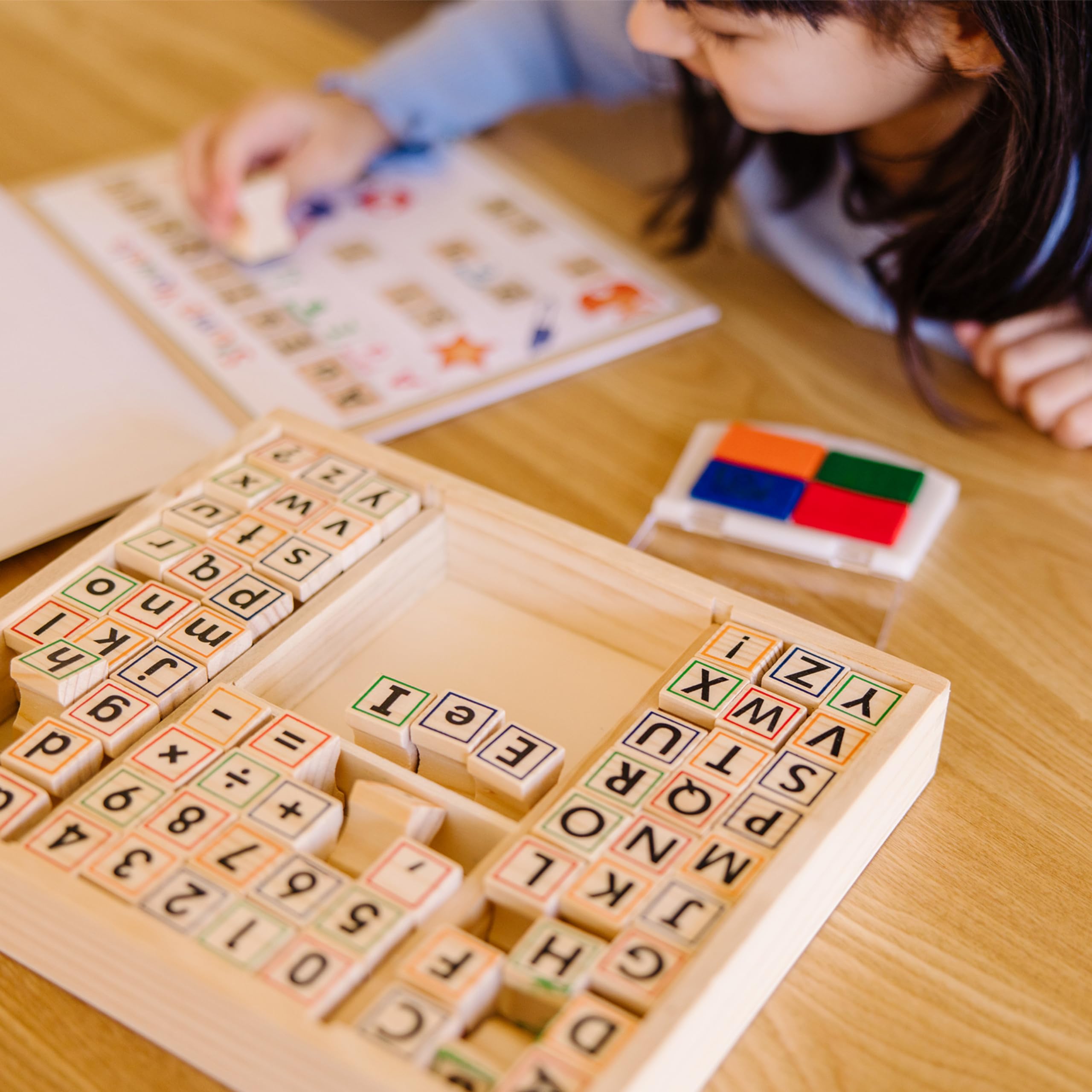 Melissa & Doug Wooden ABC 123 Stamp Set for Kids - Arts & Crafts Learning Fun