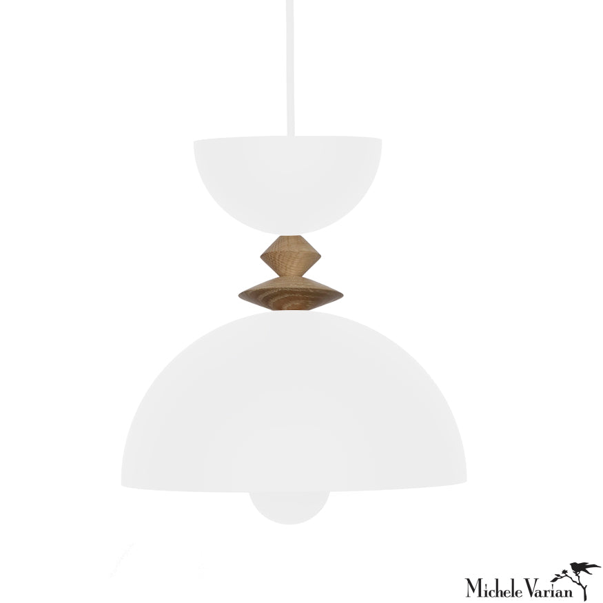 Modern White Mala Pendant Light No.4 - Minimalist Ceiling Fixture for Dining Room, Kitchen Island & Bedroom Lighting