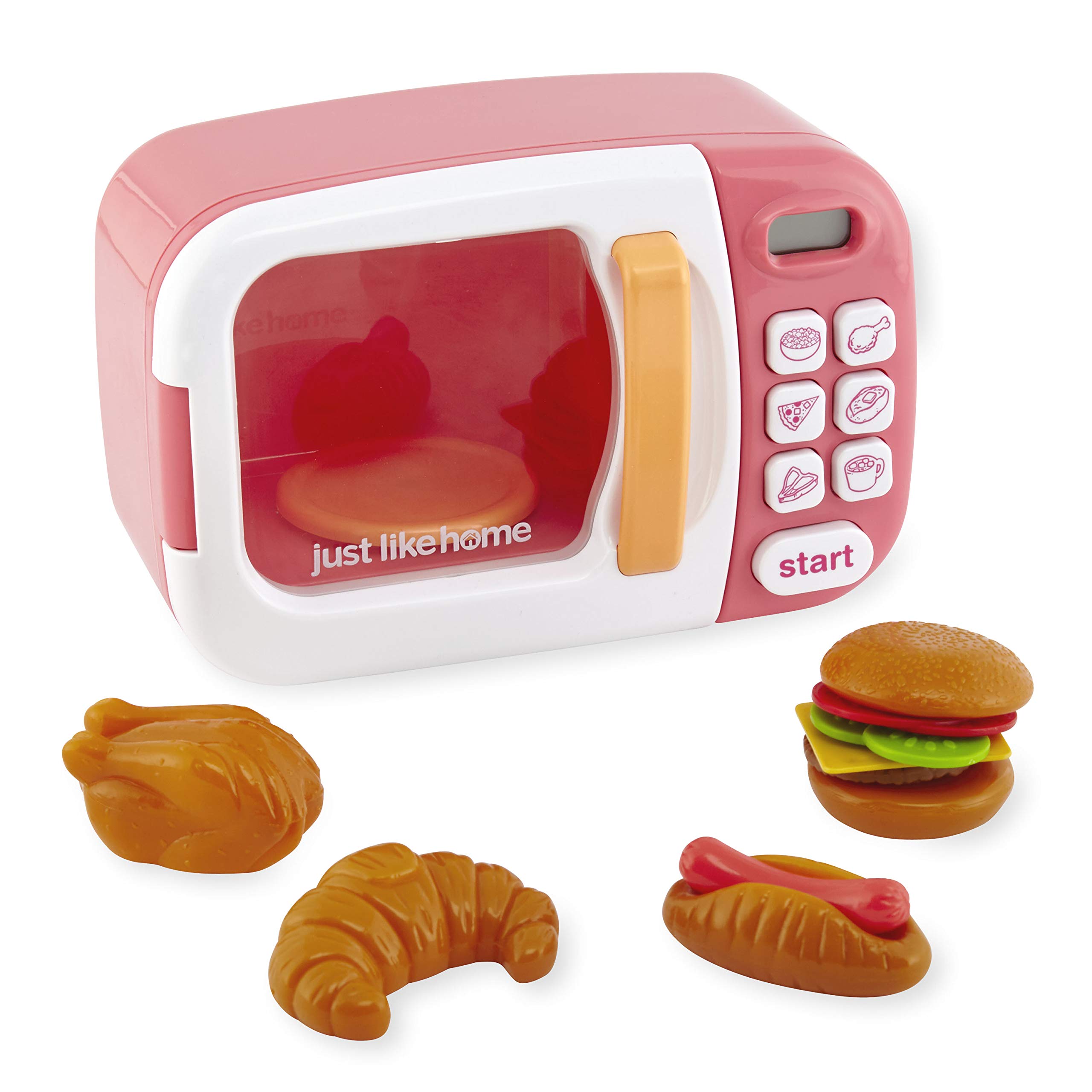 Just Like Home Pink Microwave - Compact & Stylish Countertop Appliance for Small Kitchens, Dorms, Offices | Model 5F6409E | Perfect for Quick Meals, Reheating & Popcorn