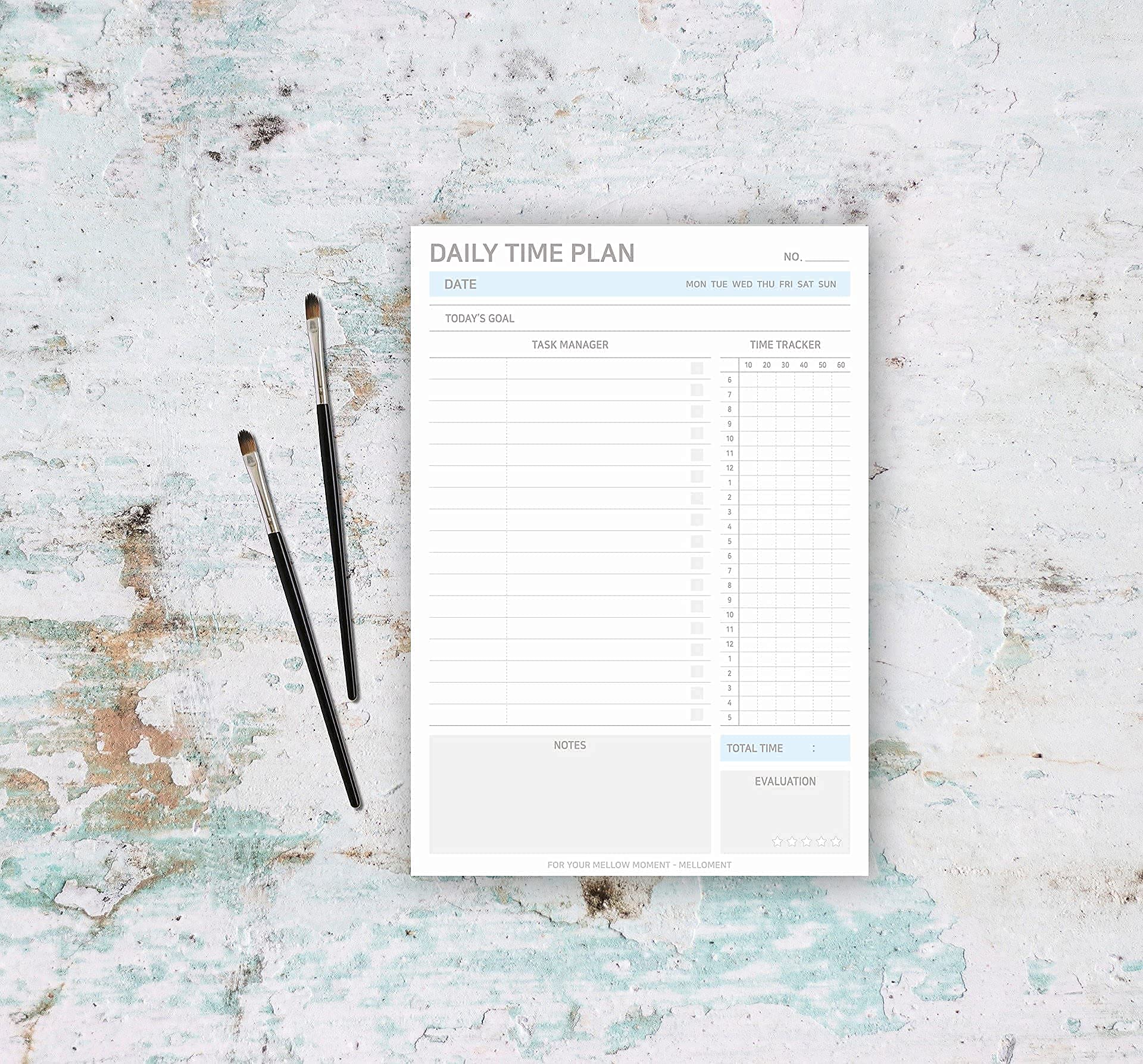 A5 Undated Daily Planner Pad - 95 Tear-Off Sheets for Time Management, To-Do Lists, Study Planning & Task Tracking | Perfect for Students, Professionals & Productivity Enthusiasts (Sky Blue)