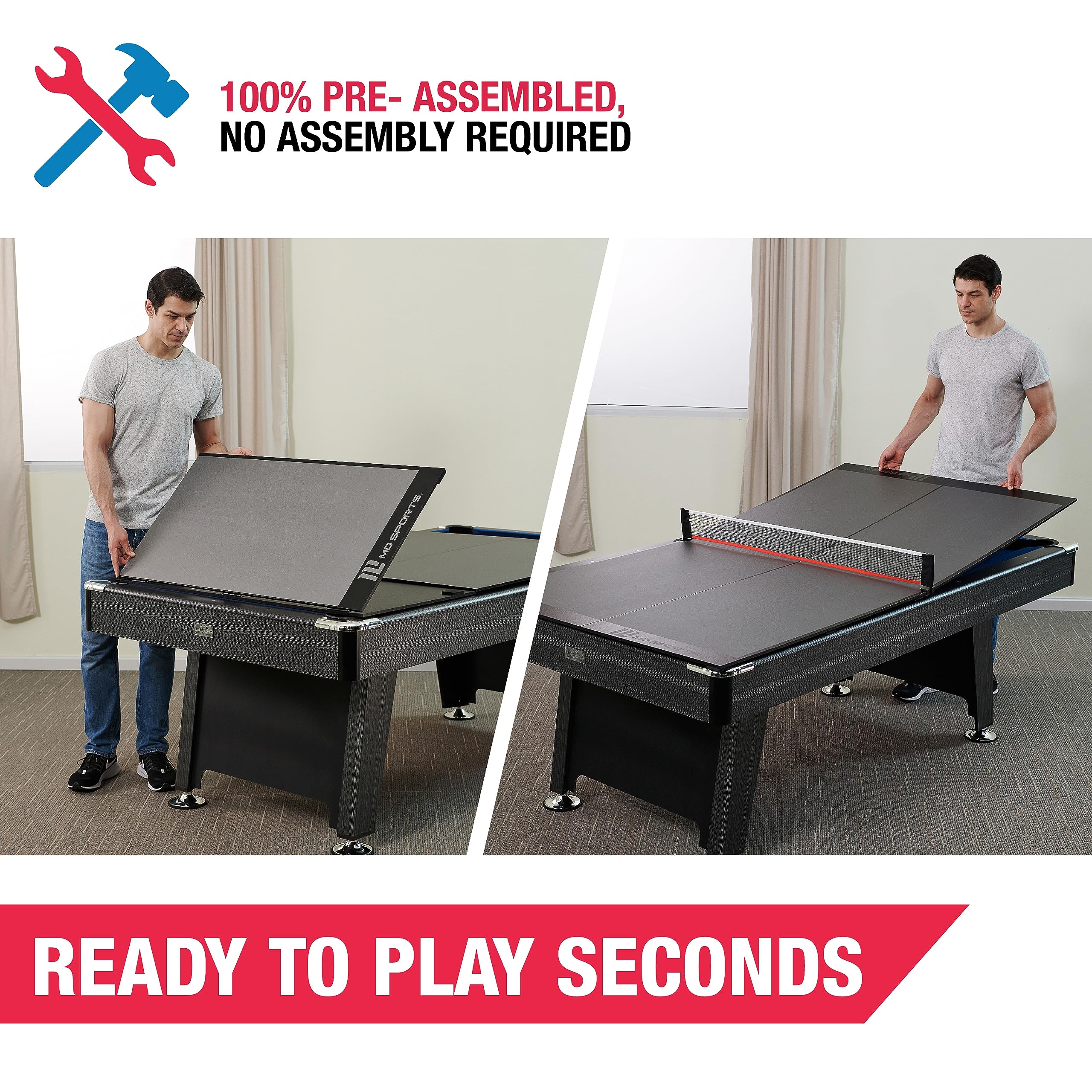 MD Sports Foldable Ping Pong Table with Net - Indoor/Outdoor Table Tennis Set for Home, Office & Game Rooms | Multiple Styles & Easy Storage | Perfect for Family Fun & Professional Practice