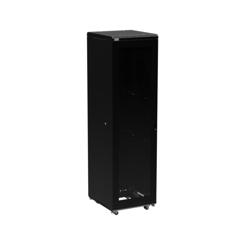45U LINIER® Server Cabinet with Glass/Solid Doors - Secure Network Rack for Data Centers, Server Rooms & IT Closets