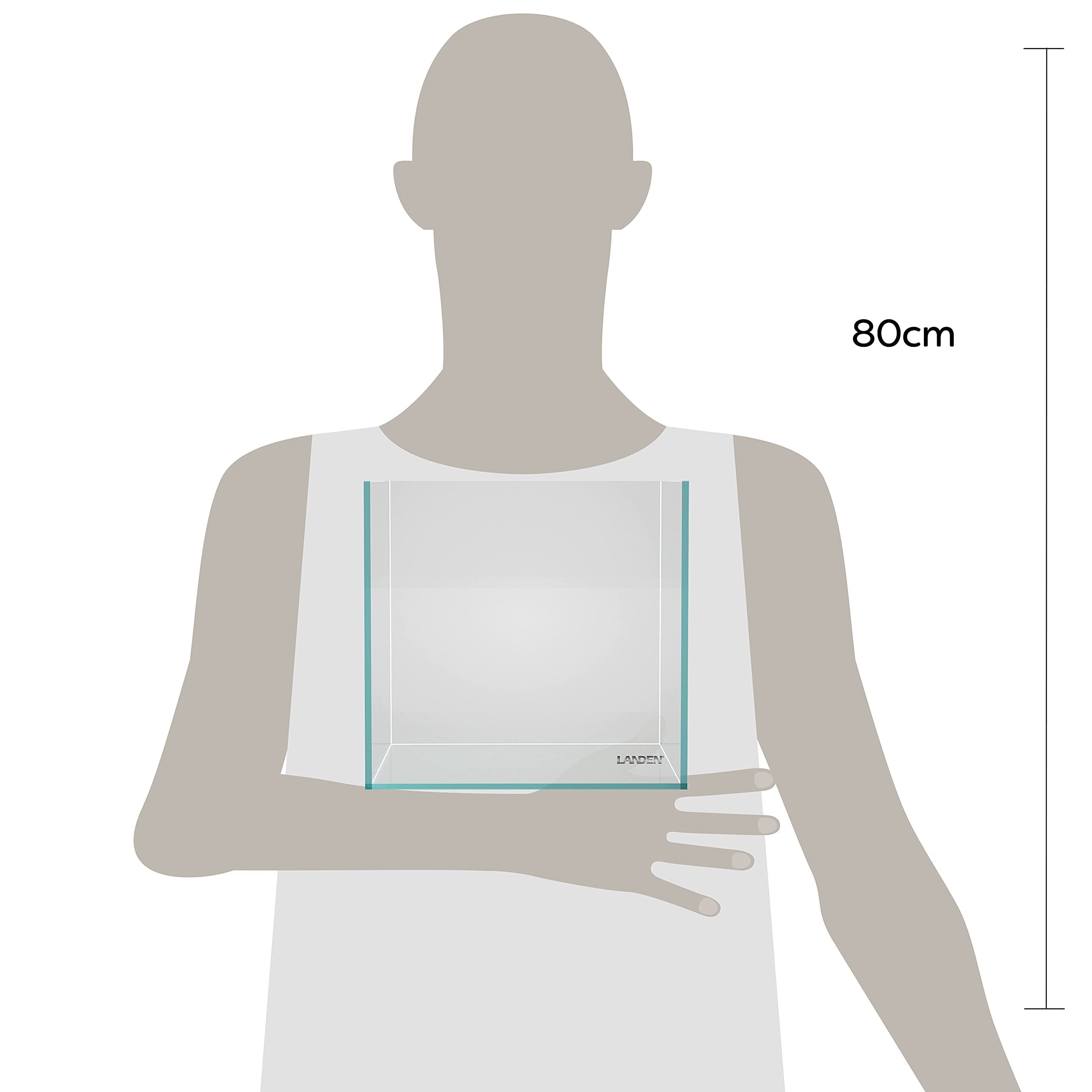 Premium 20 Gallon Cube Rimless Low Iron Glass Aquarium Tank - 7.8×7.8×7.8 Inch (20x20x20cm) Clear Betta Fish Tank with Nano Foam Mat - Perfect for Home Office Desktop, Small Fish Breeding & Aquatic Plant Display