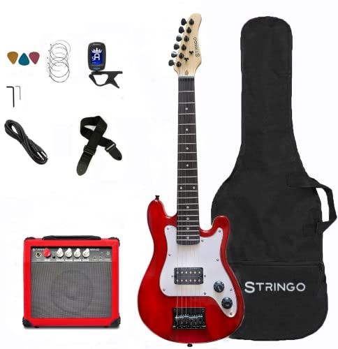 30 Inch Red Kids Electric Guitar Beginner Kit with 20W Amp, 3 Picks, Strap, Tuner & Case - Perfect for Kids Learning Guitar, Home Practice & Rock Band Performances